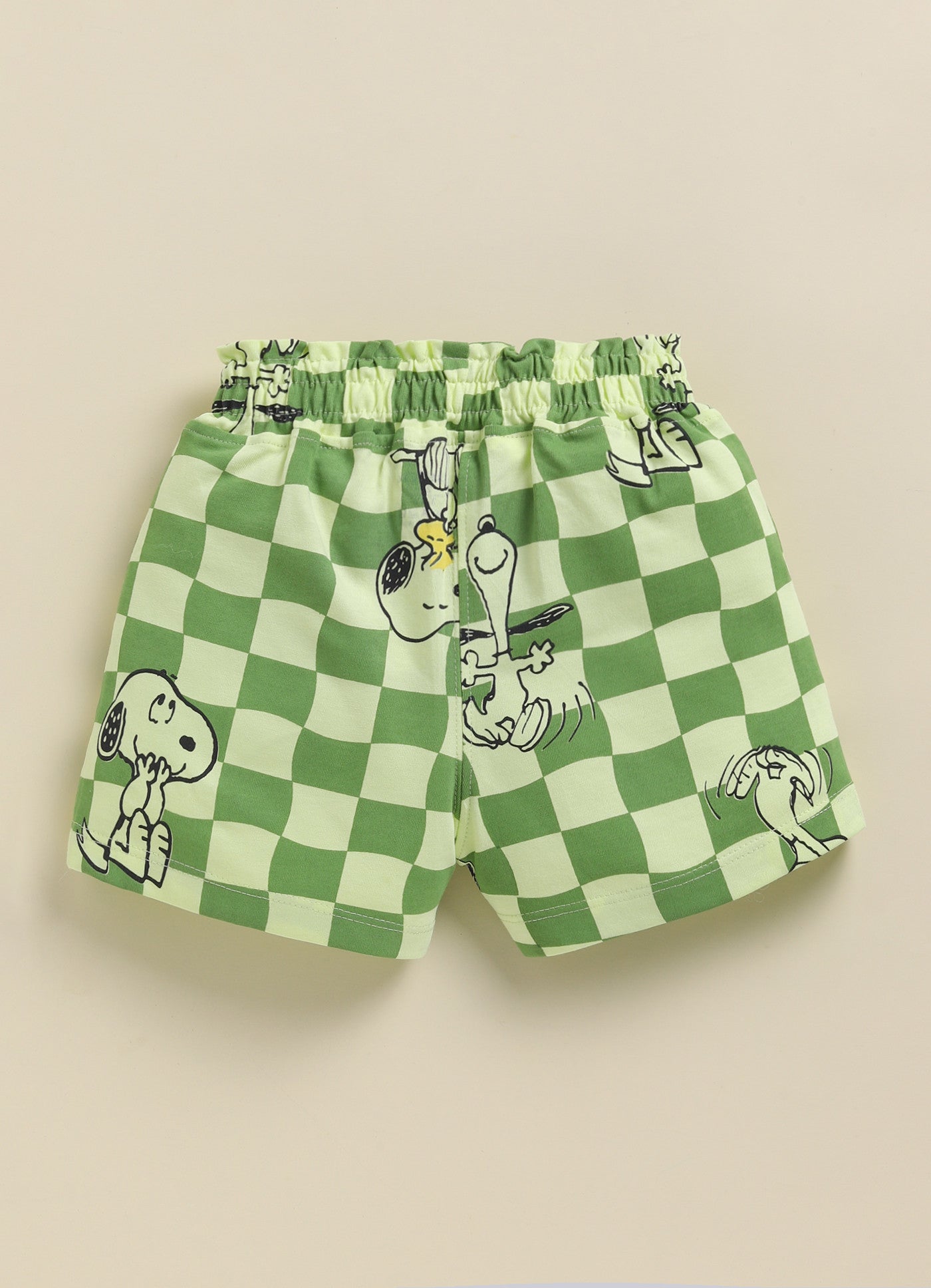 Green Snoopy Checks for Girls by Biskid