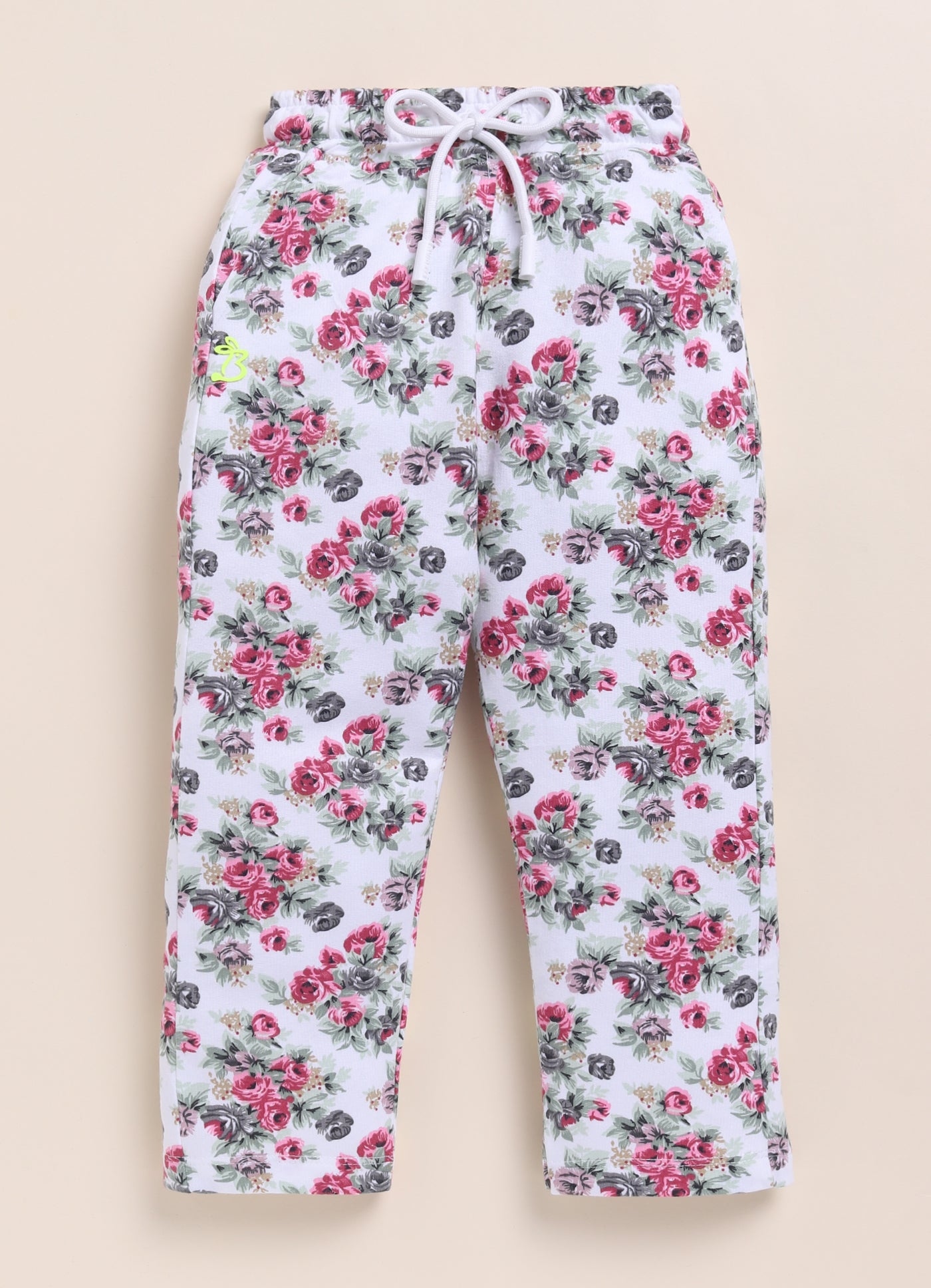 Rust Foral Printed Long Pant for Girls by Biskid