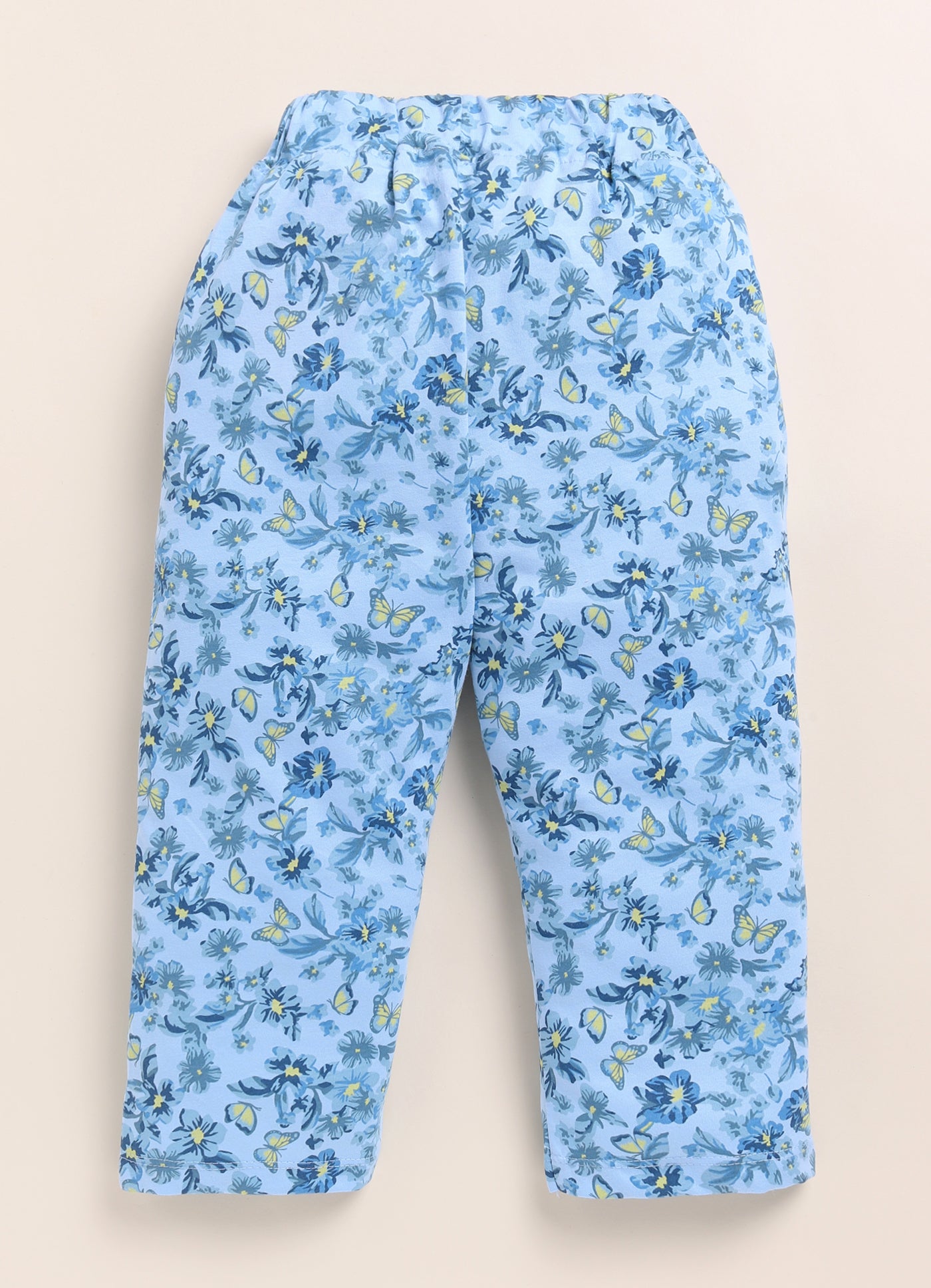 P.Blue Foral Printed Long Pant for Girls by Biskid