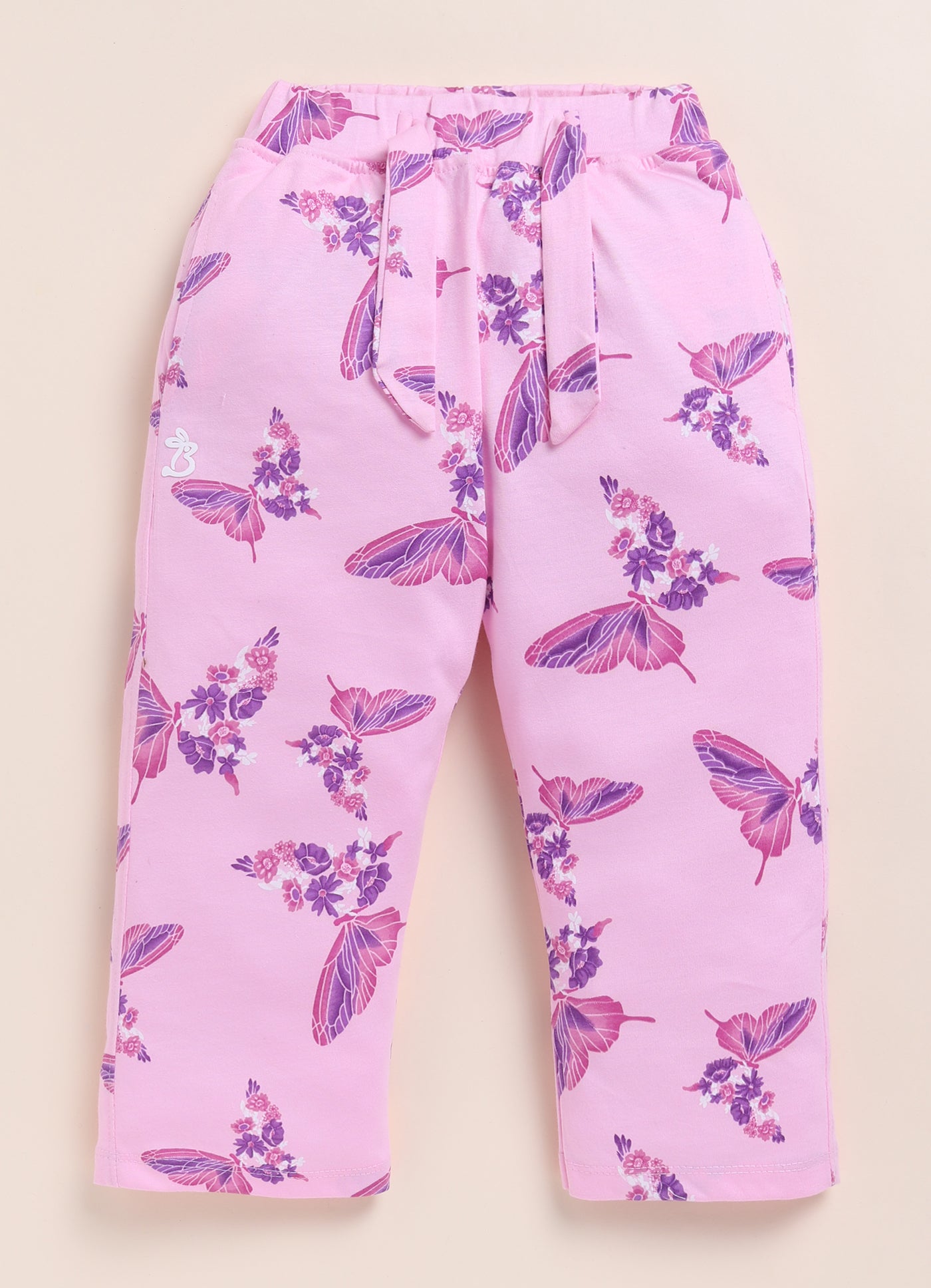 Pink Foral Printed Long Pant for Girls by Biskid