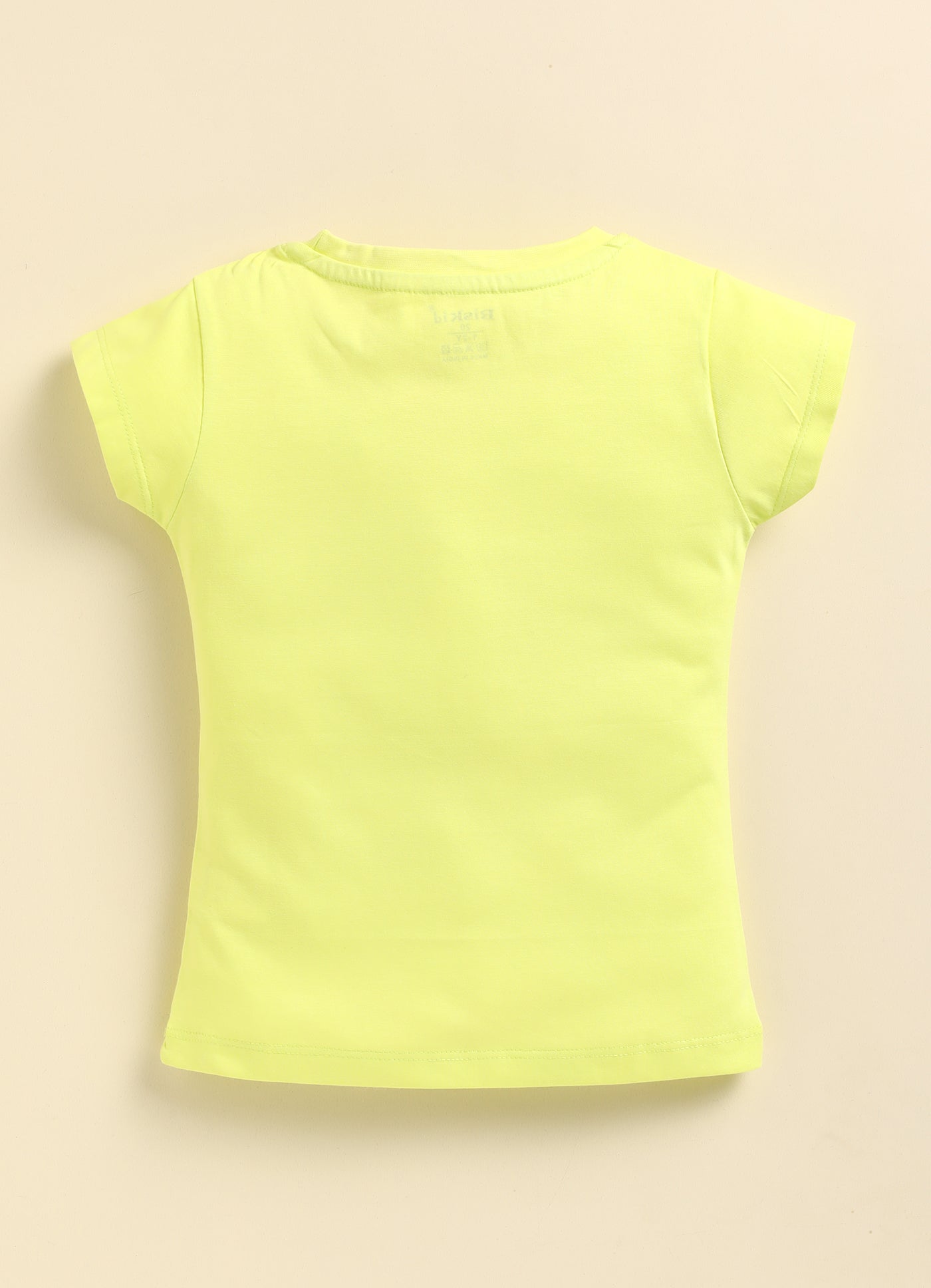 Lime Green Minnie Printed Top for Girls by Biskid