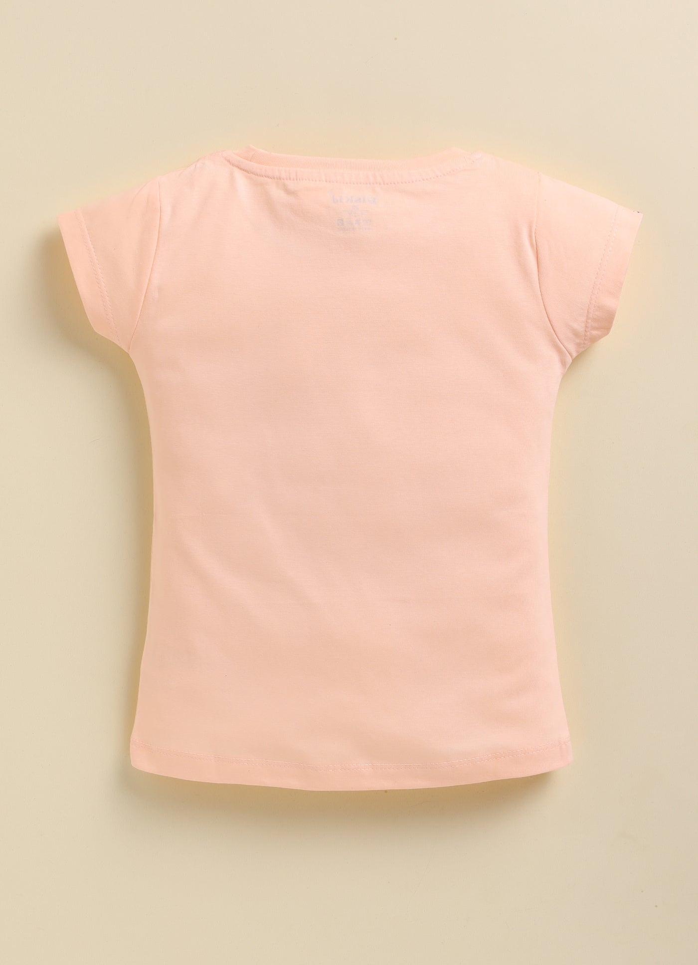 Light Peach Minnie Printed Top for Girls by Biskid