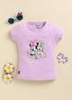 Purple Minnie Printed Top for Girls by Biskid
