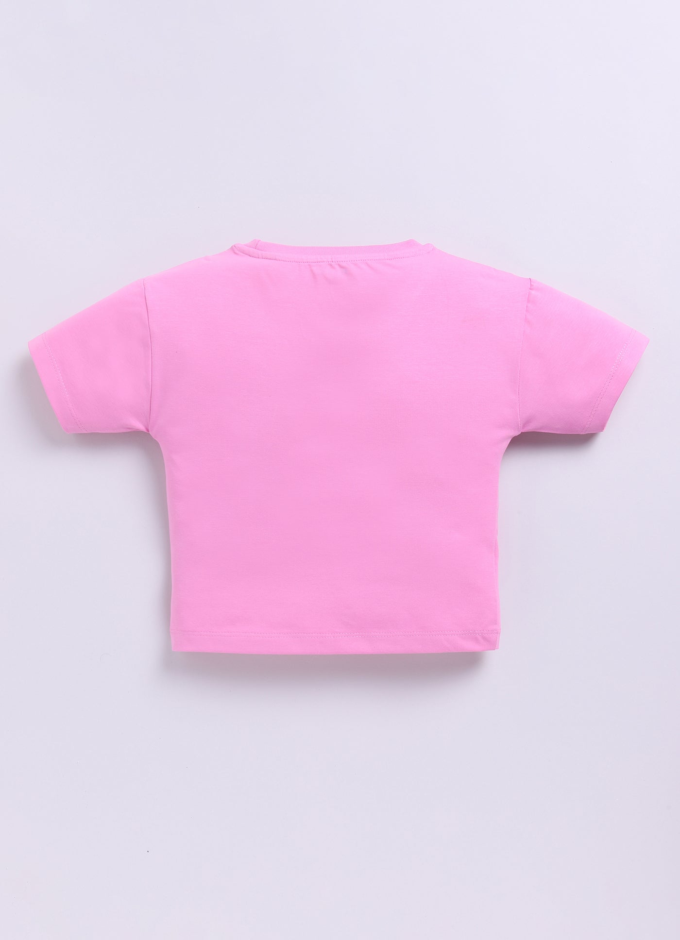 Pink Printed Drop Shoulder Top for Girls by Biskid