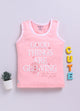 Blush Pink Printed T-Back Top for Girls by Biskid