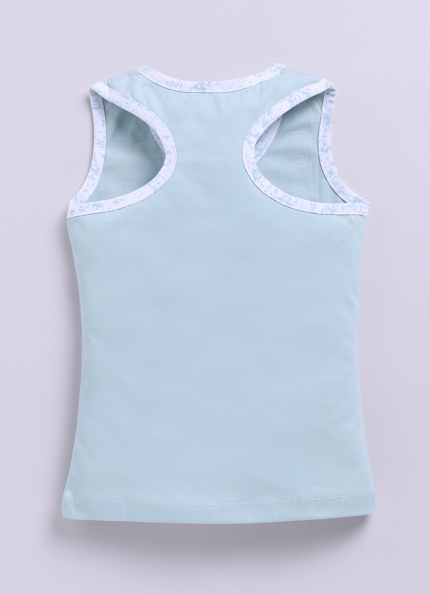 Green Printed T-Back Top for Girls by Biskid