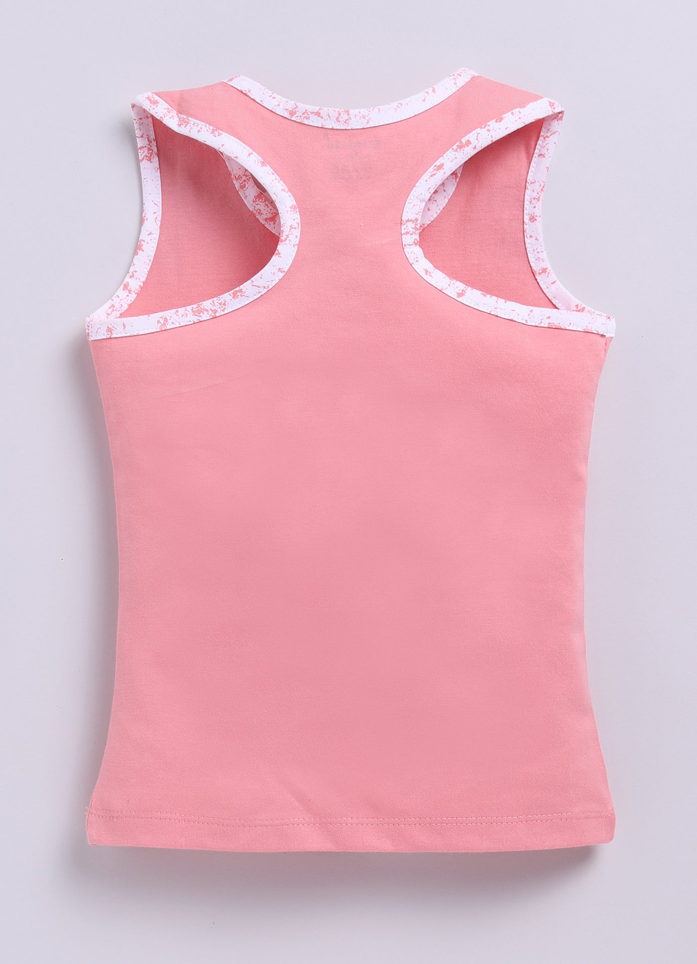Peach Printed T-Back Top for Girls by Biskid