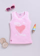 Pink Printed T-Back Top for Girls by Biskid