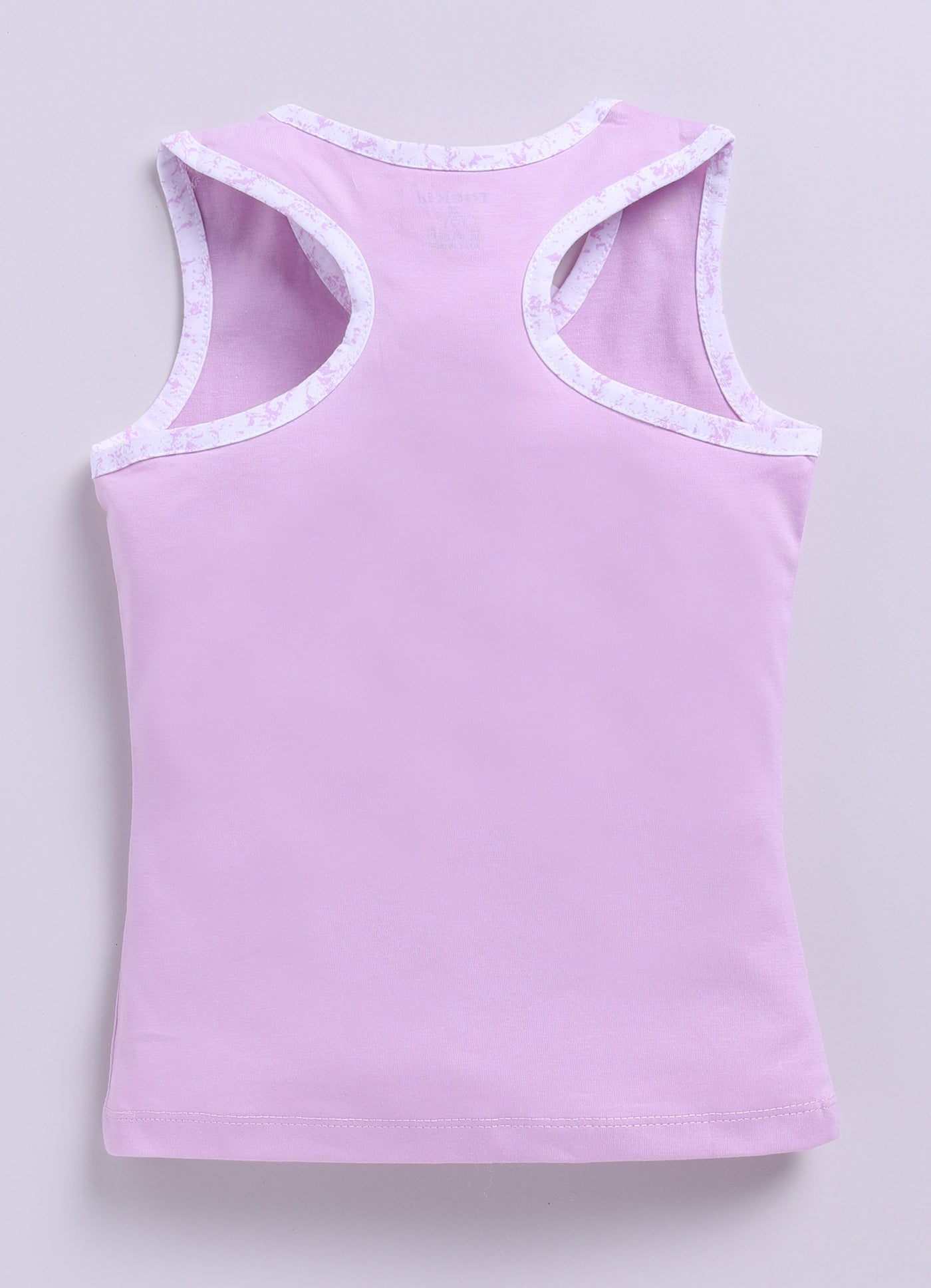 Purple Printed T-Back Top for Girls by Biskid