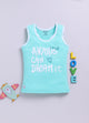 Sea Green Printed T-Back Top for Girls by Biskid