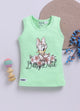 Light Green Donald Duck Printed T-Back Top for Girls by Biskid