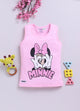 Pink Minnie Printed T-Back Top for Girls by Biskid