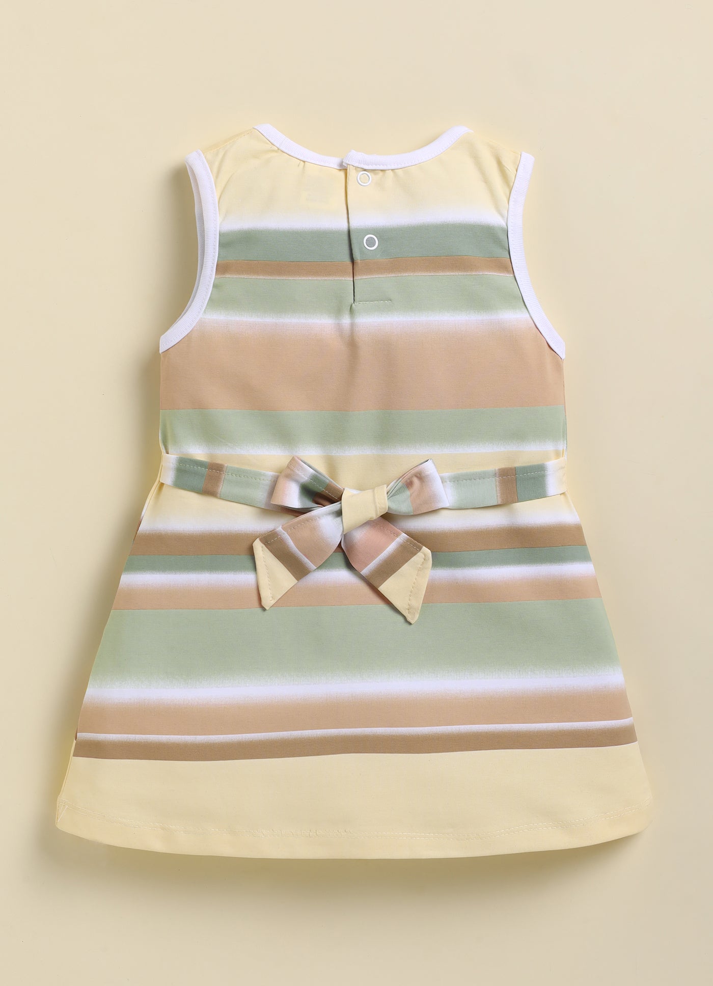 Annie Girls "Sunshine" Earthy Striped Sleeveless Frock