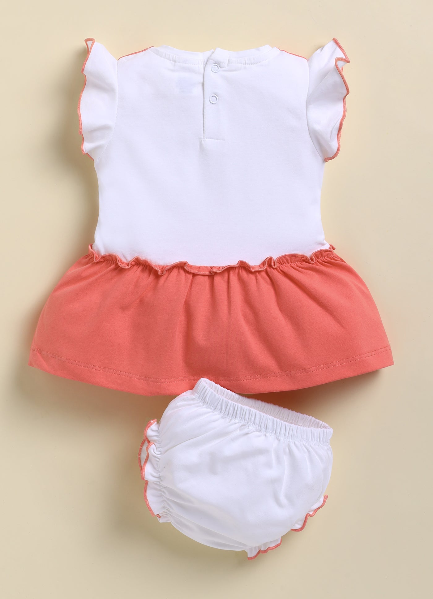 Annie Girls Daisy Butterfly Flutter Frock and Panty Set - Coral Red