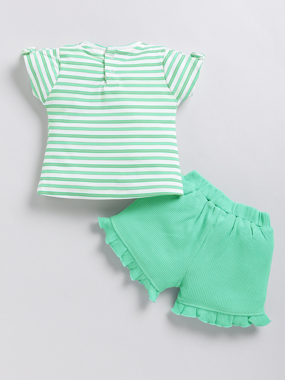 Green Stripes Top Hot Pant Set for Girls by Annie