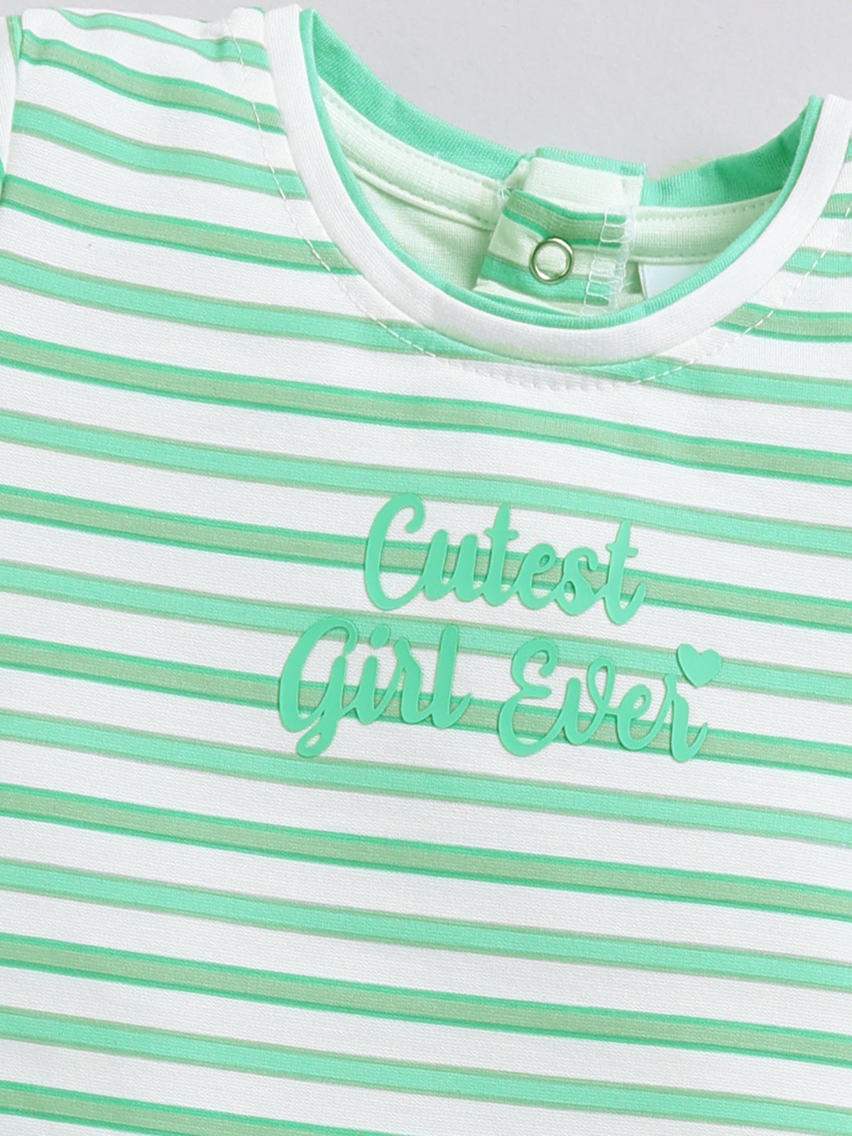 Green Stripes Top Hot Pant Set for Girls by Annie
