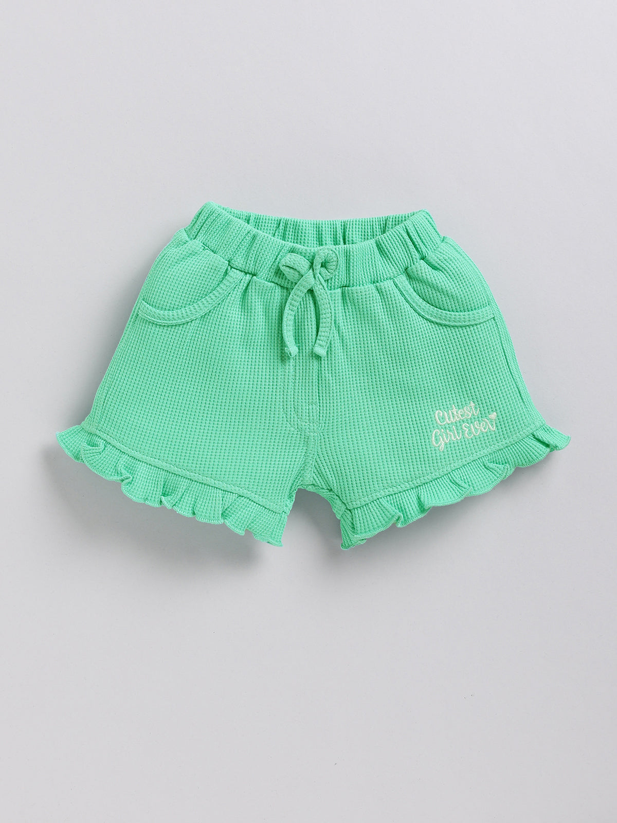 Green Stripes Top Hot Pant Set for Girls by Annie