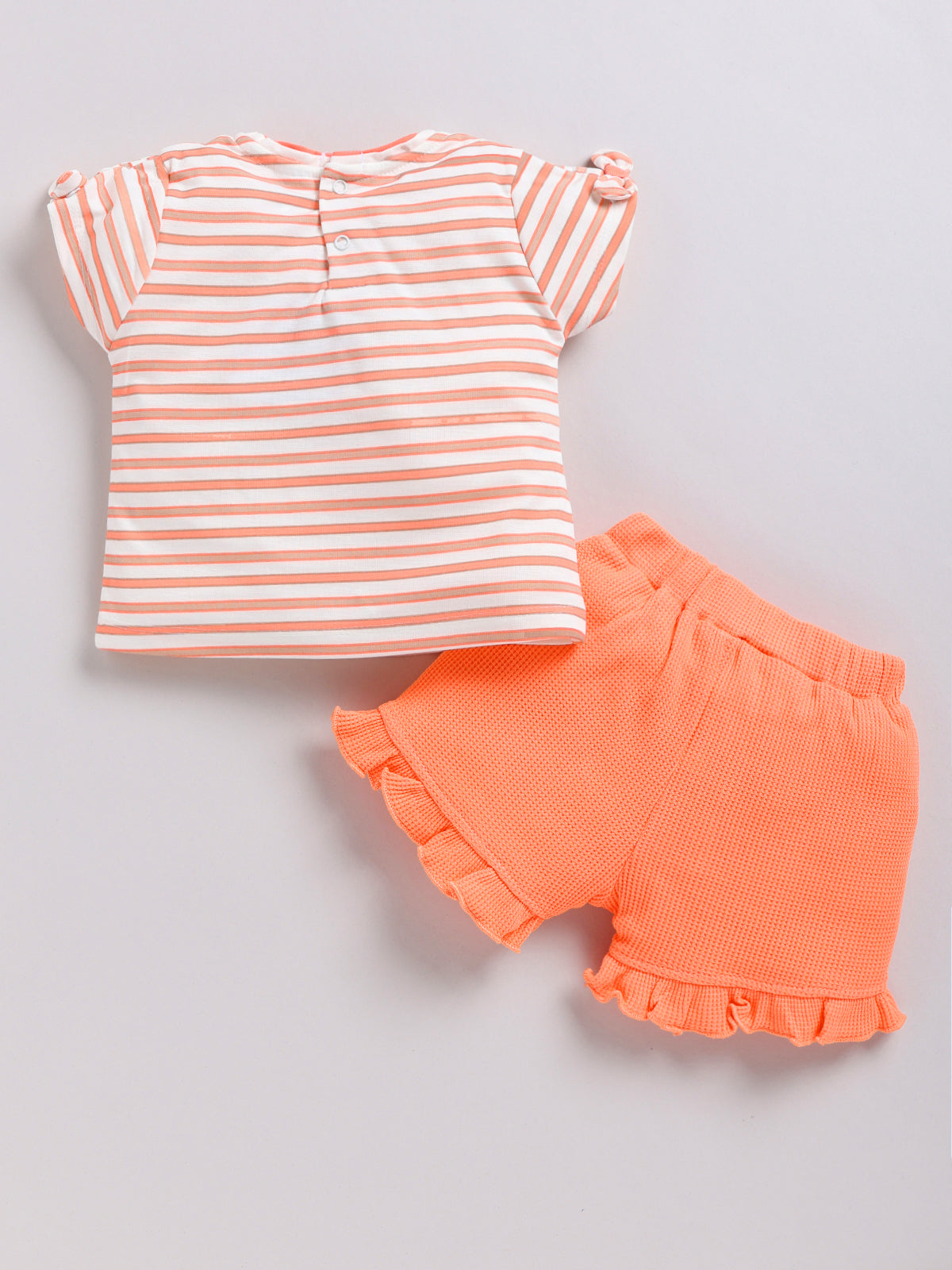 Peach Stripes Top Hot Pant Set for Girls by Annie