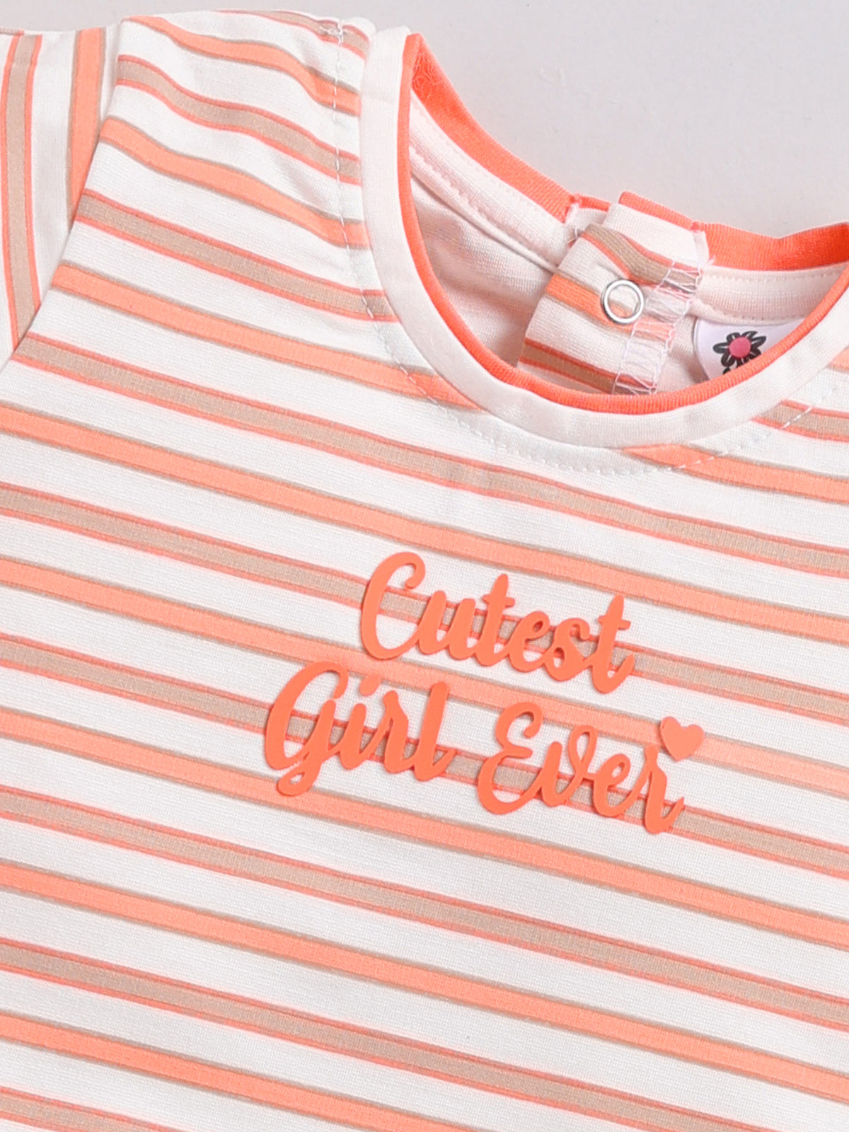Peach Stripes Top Hot Pant Set for Girls by Annie
