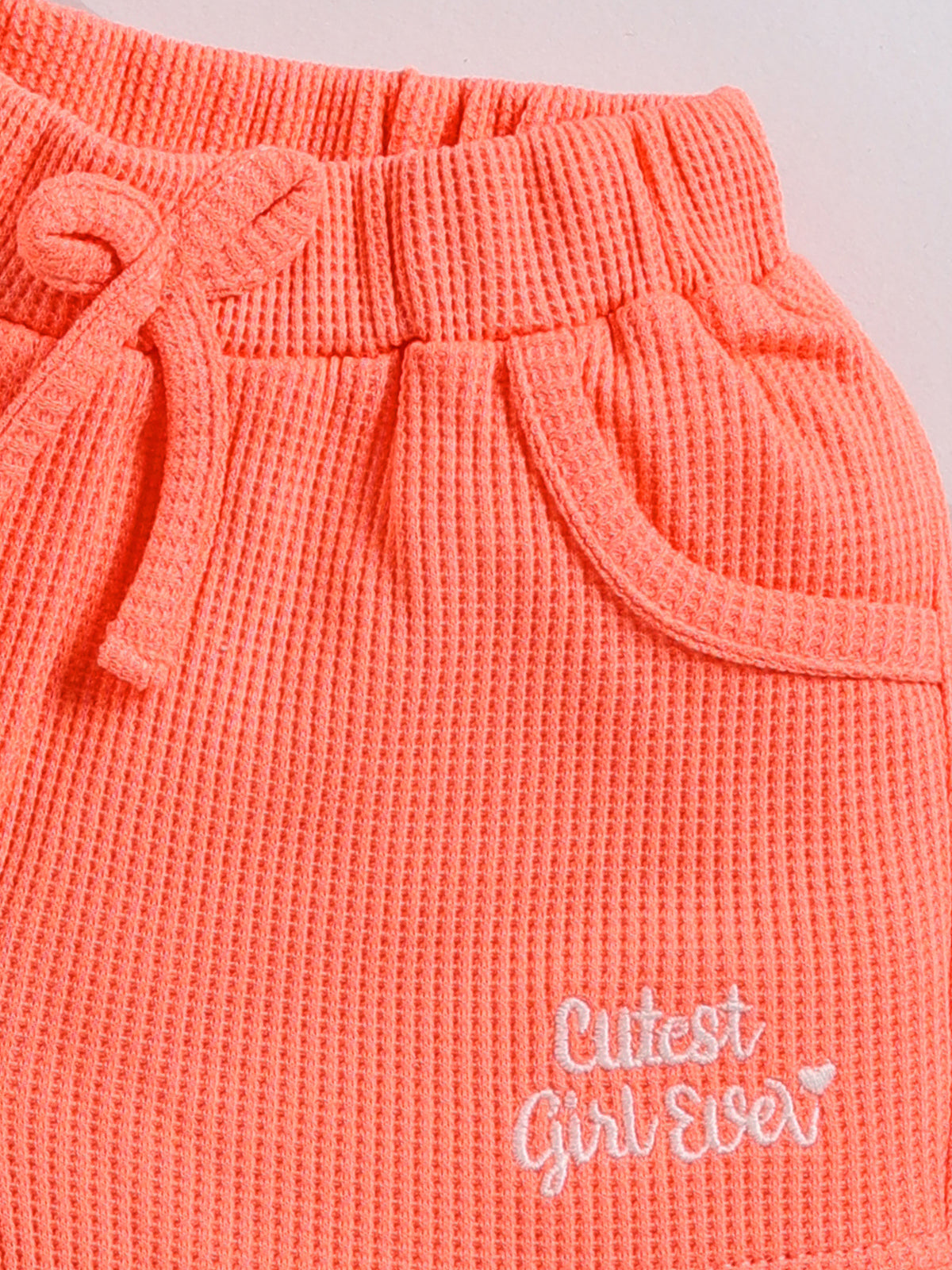 Peach Stripes Top Hot Pant Set for Girls by Annie