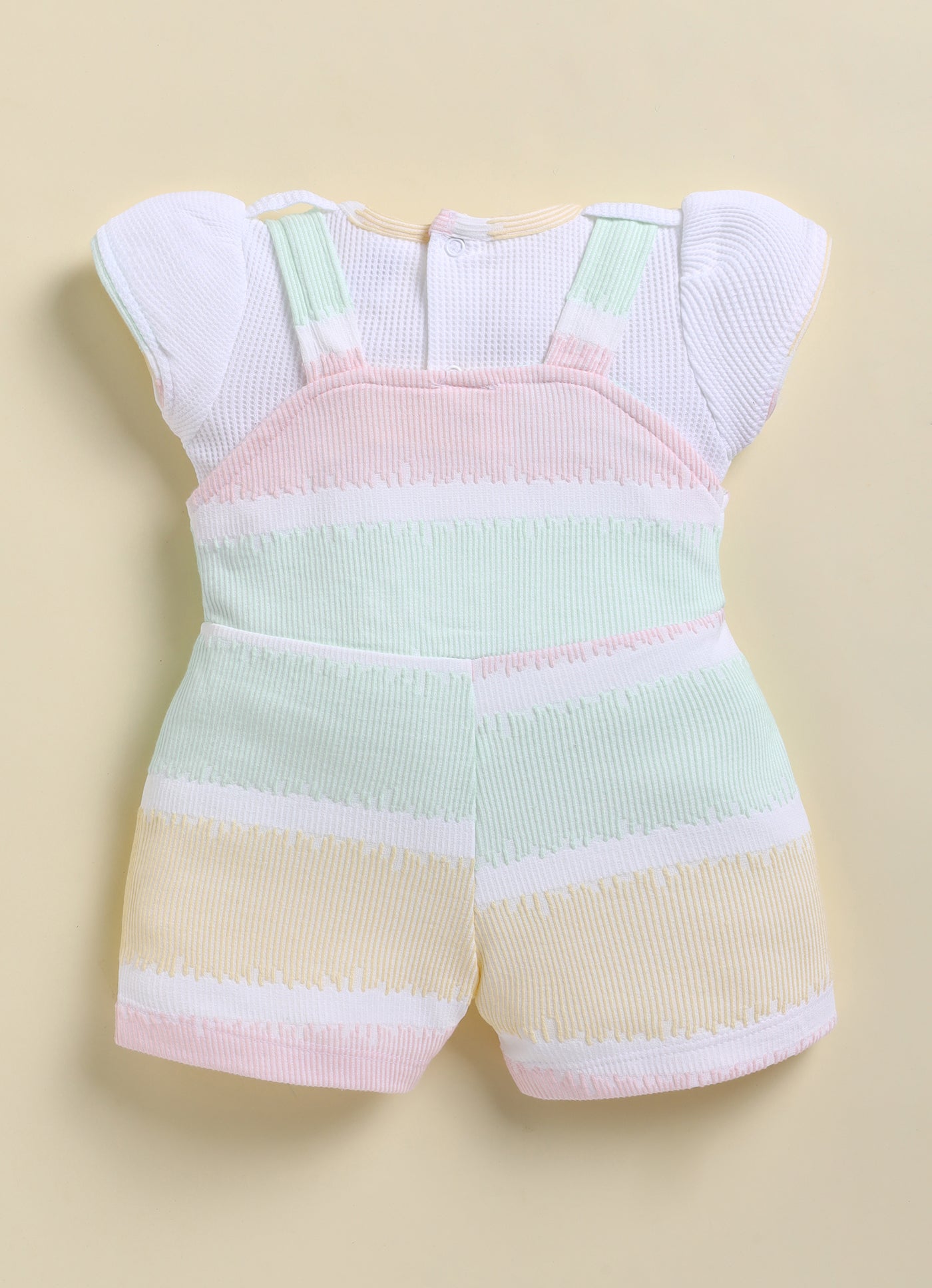 Pink Teddy Face Stripes Jump Suit for Girls by Annie