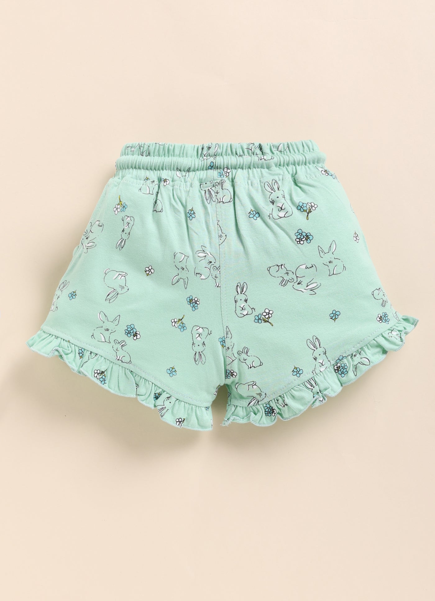 Green Printed Shorts for Girls by Biskid