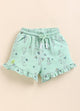 Green Printed Shorts for Girls by Biskid