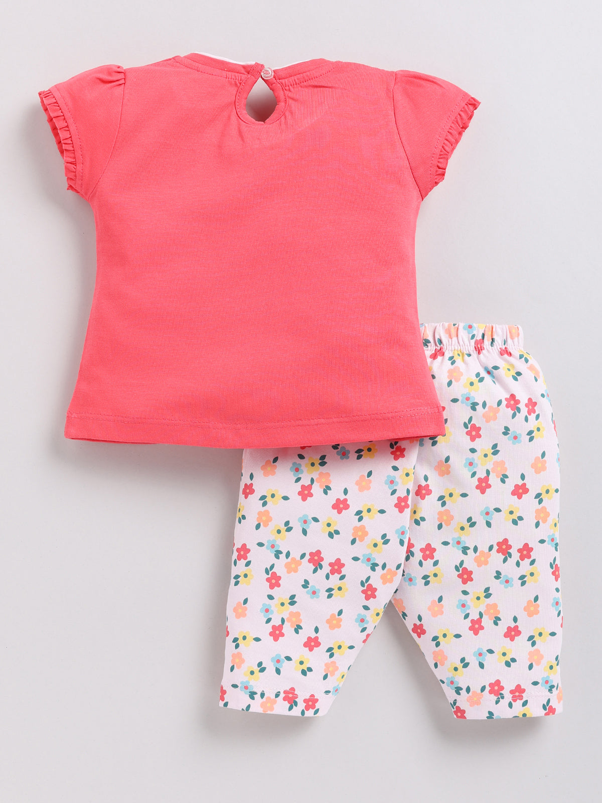 Red Printed Top Capri Set for Girls by Annie