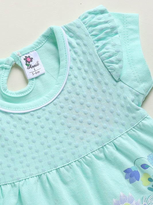 Light Blue Printed Top Capri Set for Girls by Annie