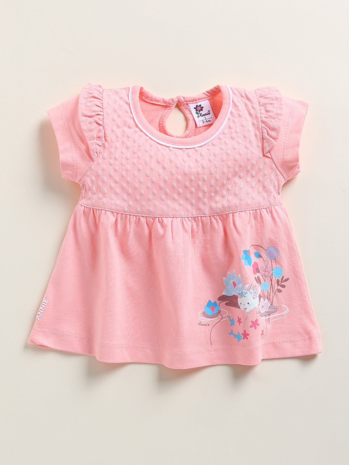 Light Pink Printed Top Capri Set for Girls by Annie