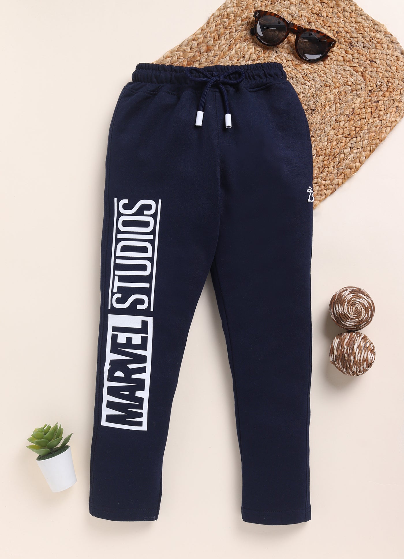 Navy Spider Man Printed Joggers for Boys by Biskid