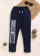 Navy Spider Man Printed Joggers for Boys by Biskid