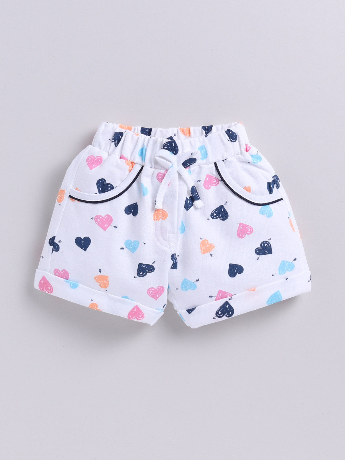 Blue Printed Top Hot Pant Set for Girls by Annie