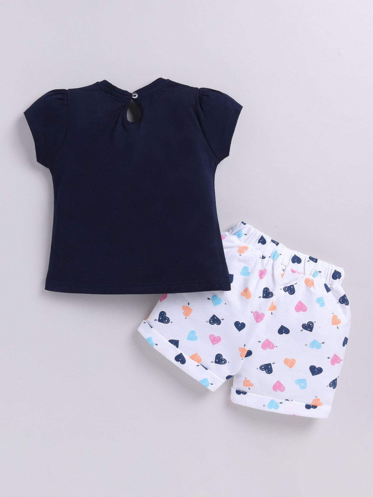 Blue Printed Top Hot Pant Set for Girls by Annie