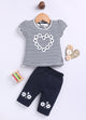 Blue Love Shape Floral Stripes Top Capri Set for Girls by Annie
