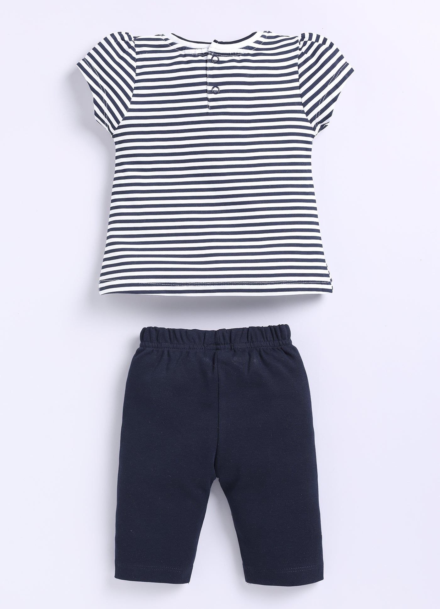 Blue Love Shape Floral Stripes Top Capri Set for Girls by Annie