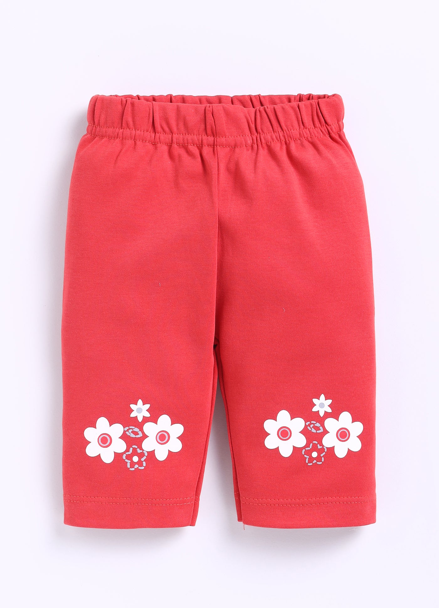 Red Love Shape Floral Stripes Top Capri Set for Girls by Annie