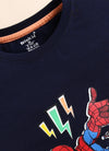 Navy Spider Man Printed T-Shirt for Boys by Biskid
