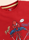 Red Spider Man Printed T-Shirt for Boys by Biskid