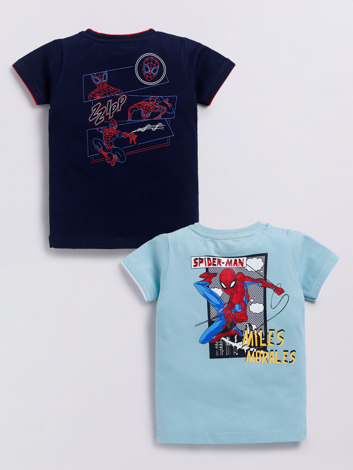 Blue & Navy Spider Man Solid T-Shirt for Boys by Biskid