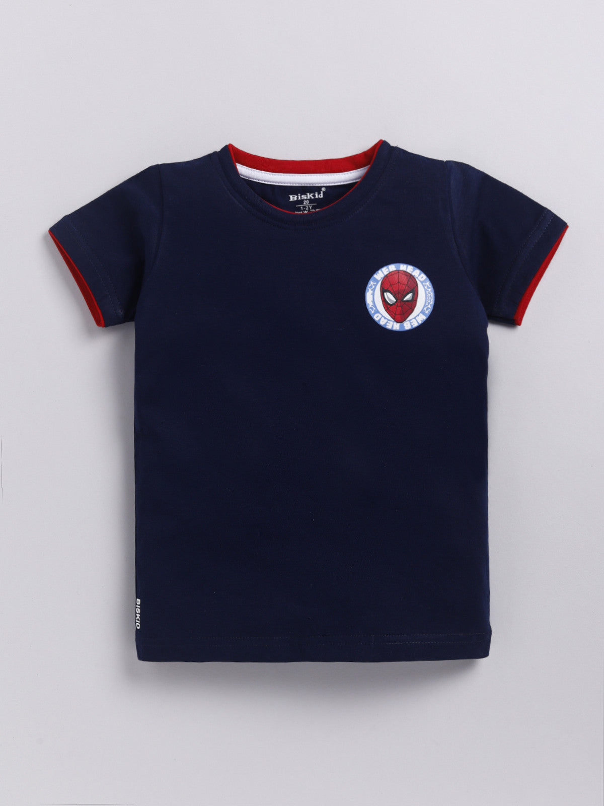 Blue & Navy Spider Man Solid T-Shirt for Boys by Biskid