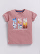 Peach Printed T-Shirt for Boys by Biskid