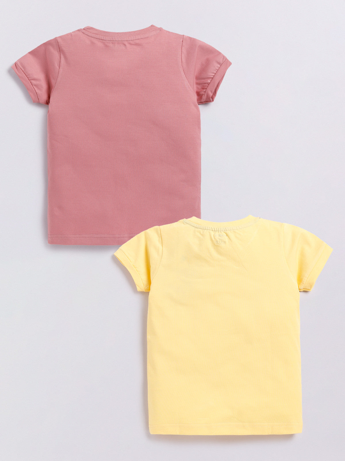 Peach & Yellow Printed T-Shirt for Boys by Biskid