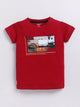 Red Printed T-Shirt for Boys by Biskid