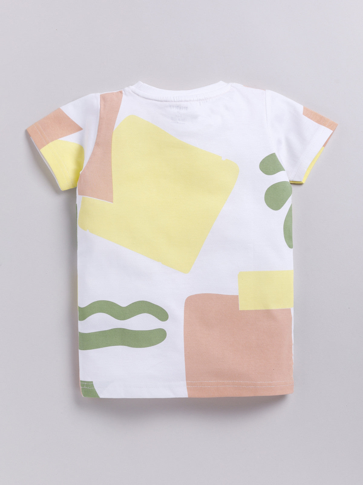 White&Yellow Printed T-Shirt for Boys by Biskid