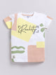 White&Yellow Printed T-Shirt for Boys by Biskid