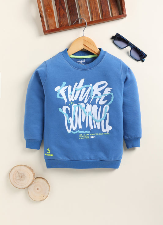 Biskid Boys "Future is Coming" Graphic Sweatshirt - Blue
