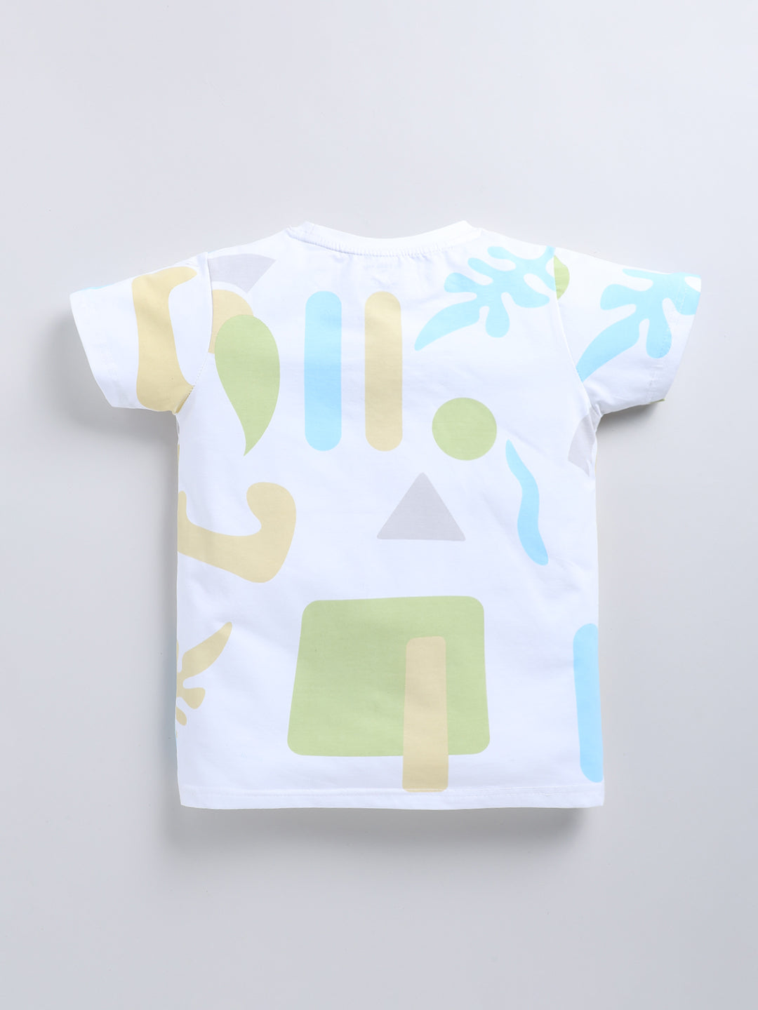 White & Green Printed T-Shirt for Boys by Biskid