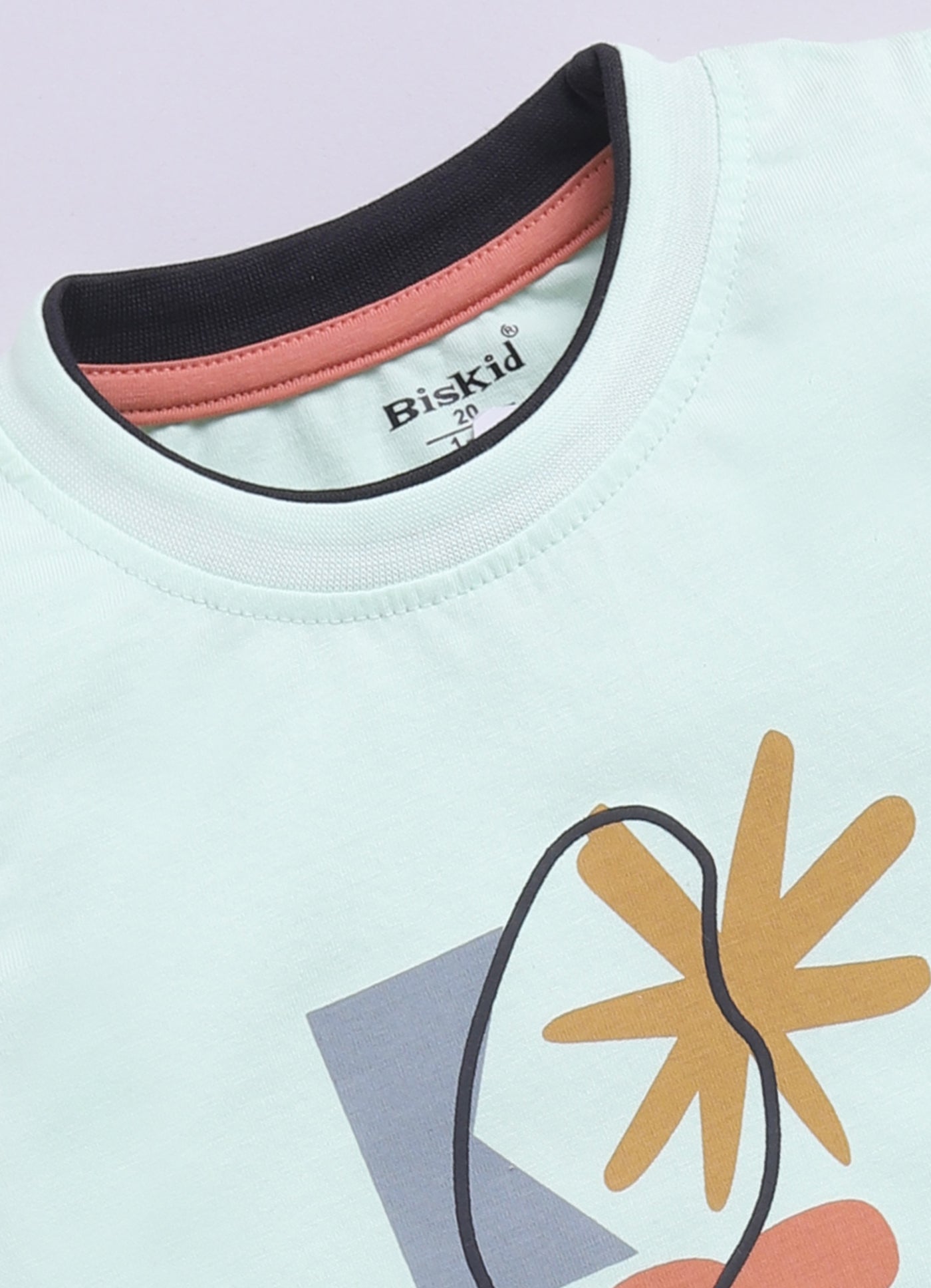 Light Green Printed T-Shirt for Boys by Biskid