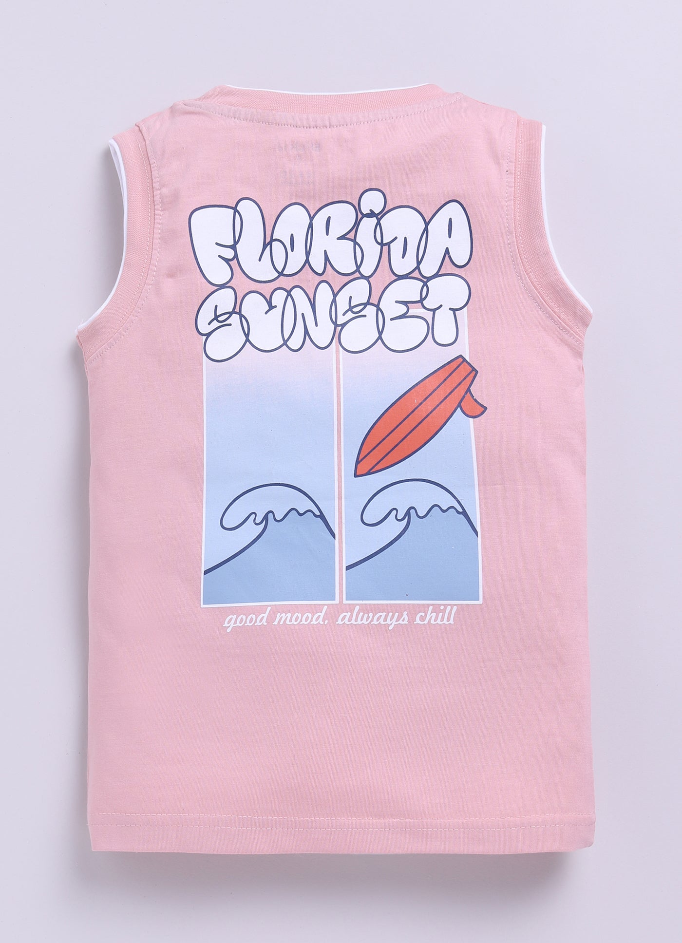 Light Peach Printed T-Shirt for Boys by Biskid